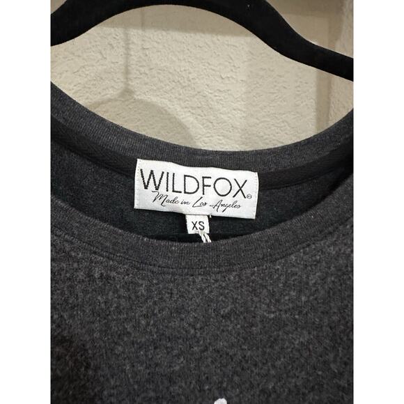 Wildfox “JUICE YOGA SPIN BAR VODKA FRIES I TRIED” Baggy Beach Sweatshirt Gray XS - Picture 3 of 7